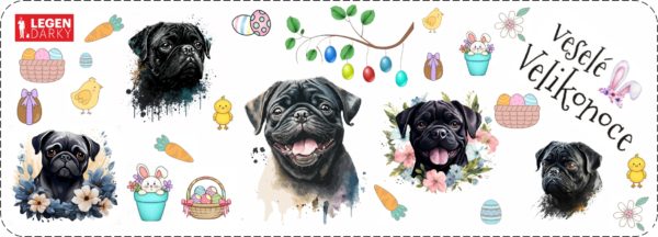 Dekorace na vajíčka - mopsík černý - Image 2