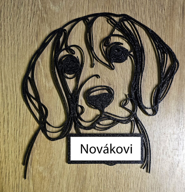 3D jmenovka na dveře samolepící Bígl